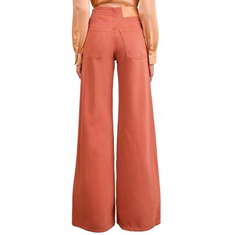 NEW ULLA JOHNSON bianca high rise wide leg jeans in garden rose - Picture 4 of 6